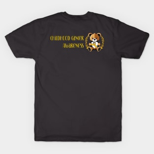 Childhood cancer awareness golden teddy bear T-Shirt